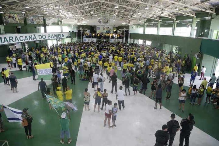 Jair Bolsonaro e Alexandre Ramagem em lançamento de pré-candidatura à prefeitura do Rio - Foto Domingos Peixoto