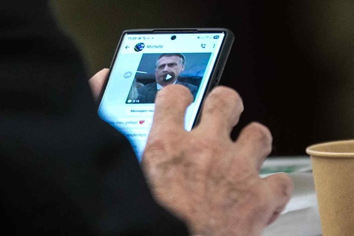 Julgamento no Supremo Tribunal Federal (STF) - interrogatórios no julgamento da trama golpista. Na foto: Jair Bolsonaro — Foto: Brenno Carvalho / Agência O Globo