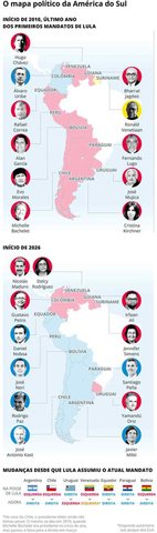 O mapa político da América do Sul — Foto: Editoria de Arte