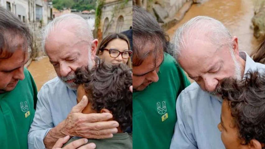 Presidente Lula em visita a Ubá, cidade atingida pelas chuvas na Zona da Mata — Foto: Divulgação/Instagram/@lulaoficial