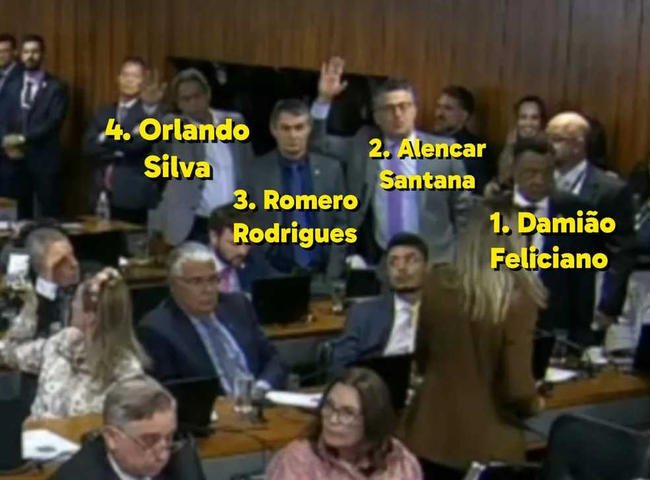 PT divulga imagens sobre a votação dos requerimentos — Foto: Reprodução