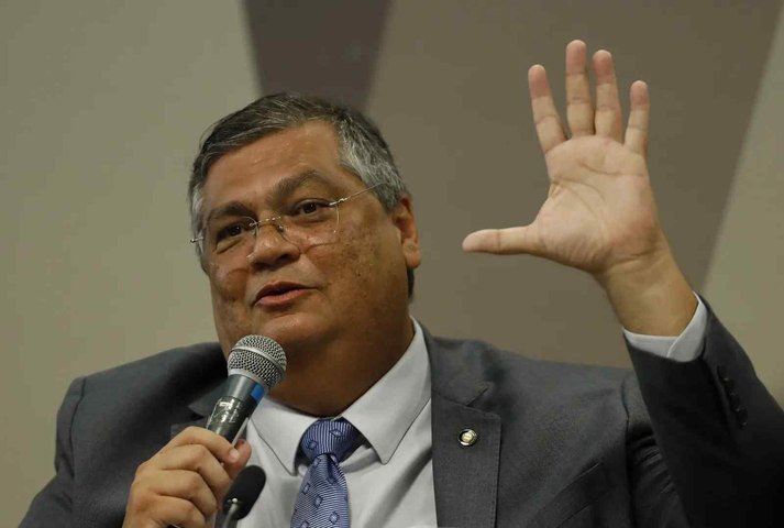 Ministro da Justiça Flávio Dino, participa de audiência na Comissão de Segurança Pública do Senado Ferderal. — Foto: Cristiano Mariz/O Globo