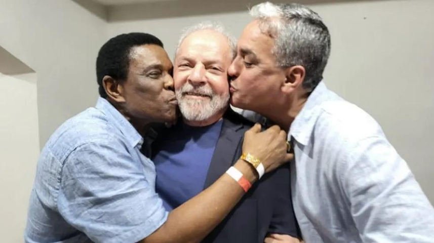 Neguinho, Lula e André Ceciliano — Foto: Reprodução