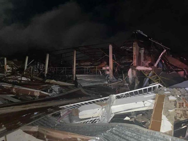 Destruição em Rio Bonito do Iguaçu (PR) — Foto: Corpo de Bombeiros do Paraná