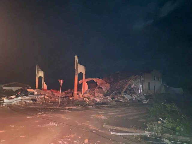 Destruição em Rio Bonito do Iguaçu (PR) — Foto: Corpo de Bombeiros do Paraná