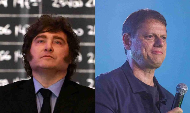 Tarcísio irá homenagear Milei durante encontro no Palácio dos Bandeirantes no sábado