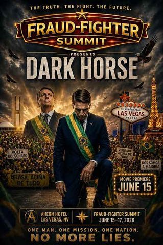 Cartaz do Fraud Fighter Summit anuncia exibição de filme sobre Bolsonaro — Foto: Divulgação
