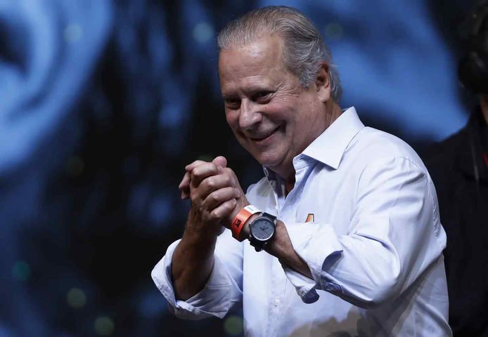 José Dirceu, ex-ministro da Casa Civil, na comemoração dos 43 anos do PT, em fevereiro de 2023 — Foto: Cristiano Mariz / Agência O Globo