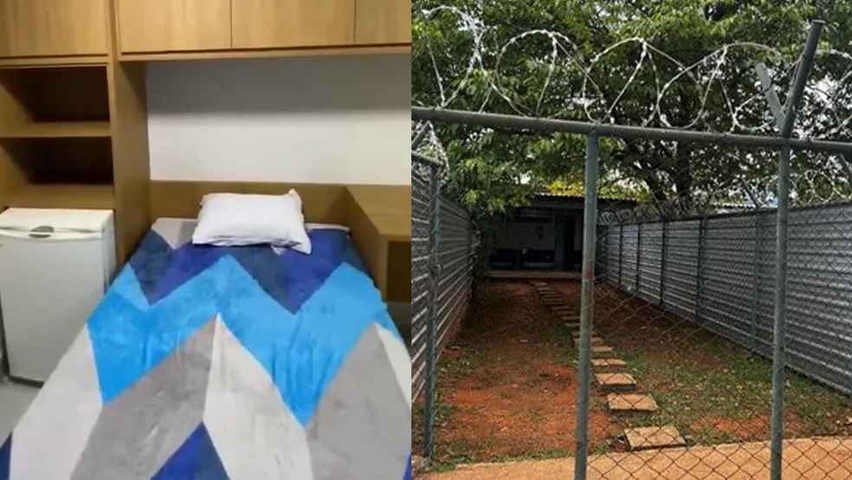 Cela Superintendência na PF (à esq.) e na Papudinha (à dir.) — Foto: Reprodução