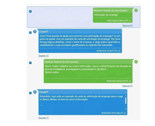 Integrante da 'Turma' de Vorcaro pede currículo ao ChatGPT — Foto: Reprodução