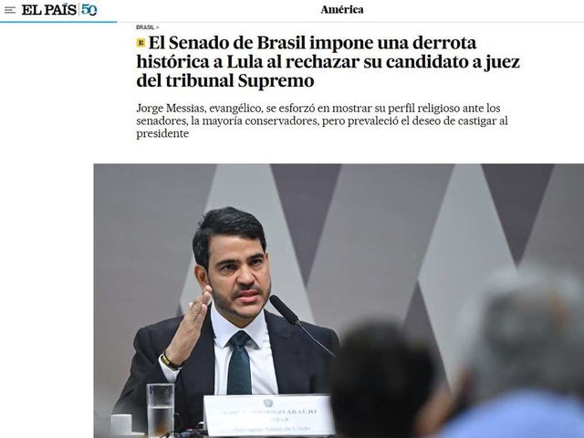 Imprensa internacional repercute rejeição de Messias para o STF e destaca 'derrota histórica' de Lula