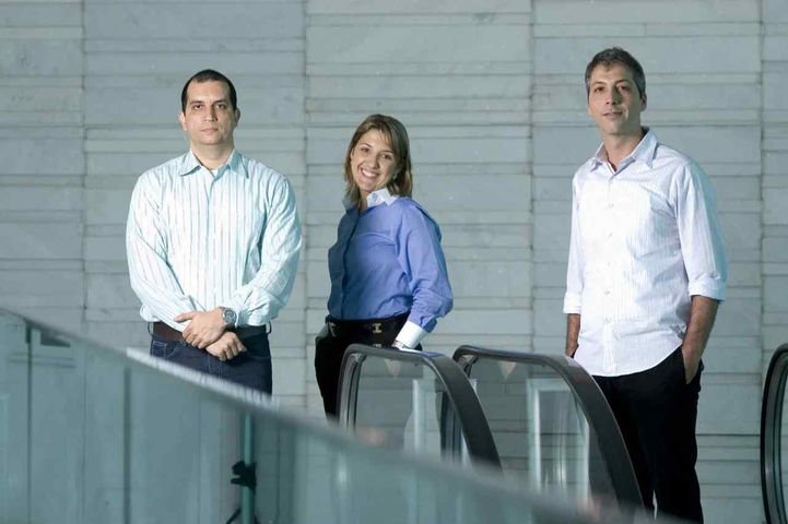 Adriano Fontes, Daniella Marques, Jacob Weintraub, socios da Oren Investimentos — Foto: Léo Pinheiro/Valor