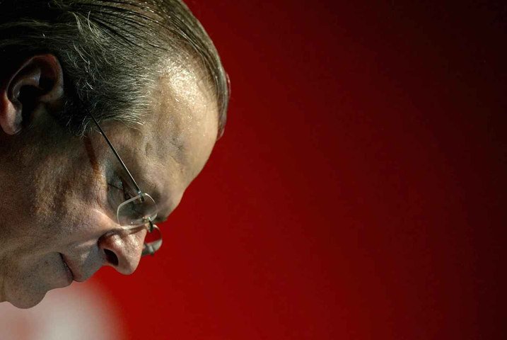José Dirceu, ex-chefe de gabinete do presidente Luiz Inácio Lula da Silva, durante um comício em defesa da democracia, em São Paulo, Brasil, em 17 de junho de 2005. — Foto: Maurício Lima / AFP