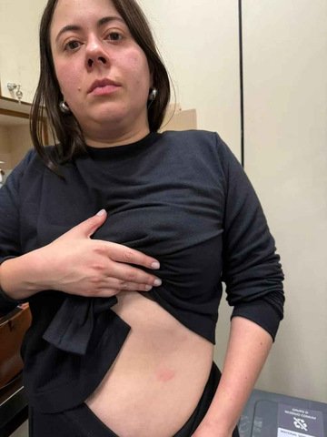 A deputada Sâmia Bofim durante o exame no Departamento Médico da Câmara — Foto: Reprodução