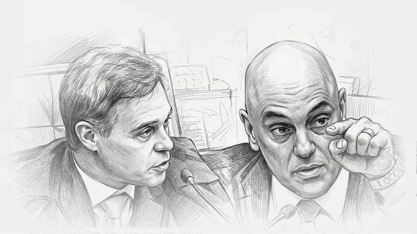 Moraes nega ter recebido mensagens de Vorcaro e diz que investigação determinada por Mendonça é nula — Foto: Arte O GLOBO/ Fotomontagem com uso de IA
