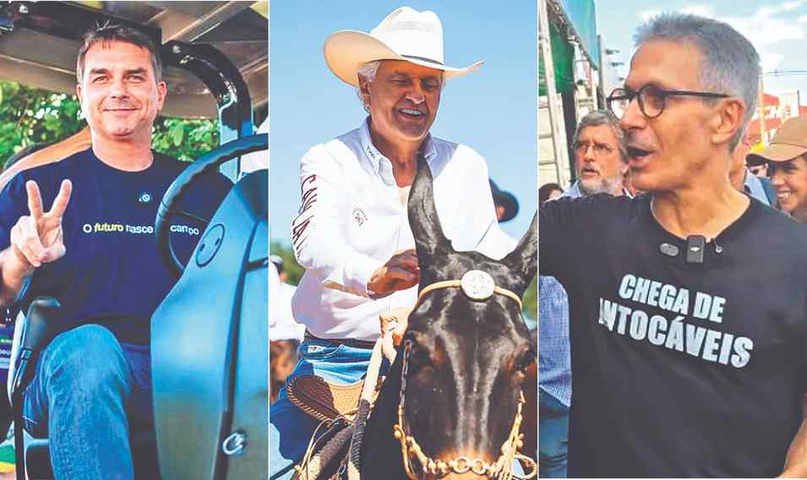 Flávio, Caiado e Zema batem ponto em eventos do agro e disputam palanque em feiras e rodeios, antes palco único de Bolsonaro