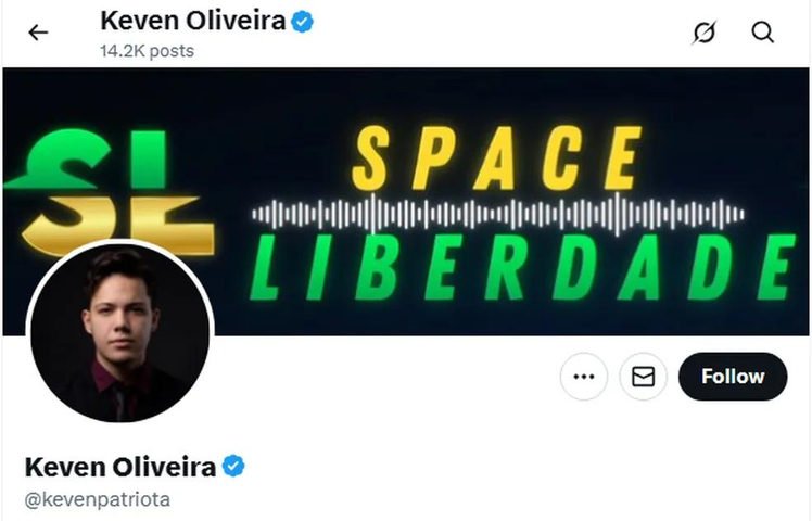O perfil de Keven Oliveira — Foto: Reprodução