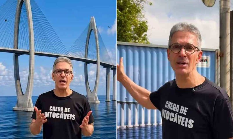 Zema critica obra petista — Foto: Reprodução/Redes sociais