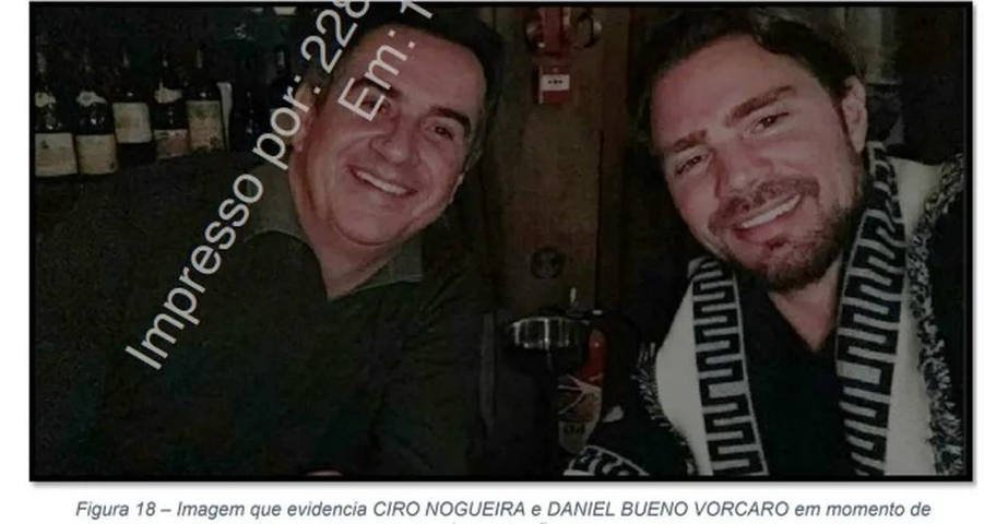 Daniel Vorcaro aparece com Ciro Nogueira em jantar — Foto: Reprodução/ Polícia Federal