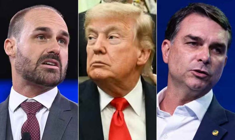 'Ouvi dizer que prenderam o Bolsonaro Jr.': Trump confunde filhos do ex-presidente citando condenação de Eduardo