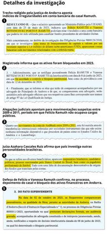 Detalhes da investigação sobre Felício Ramuth, em Andorra — Foto: O GLOBO
