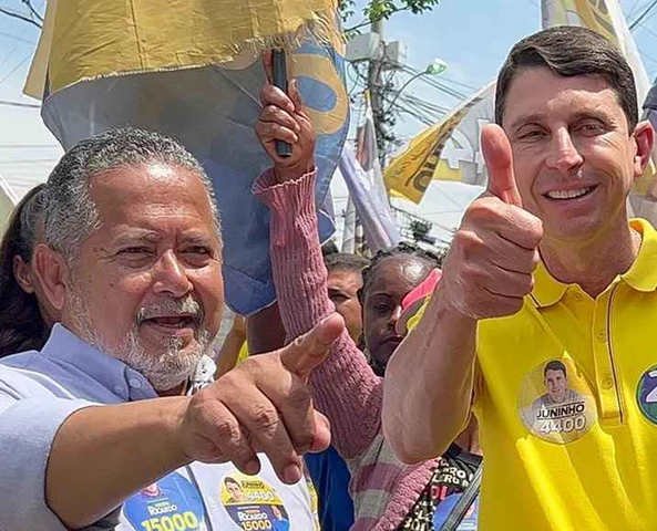 Ricardo Carvalho (E) e Juninho do Pneu (D) — Foto: Reprodução