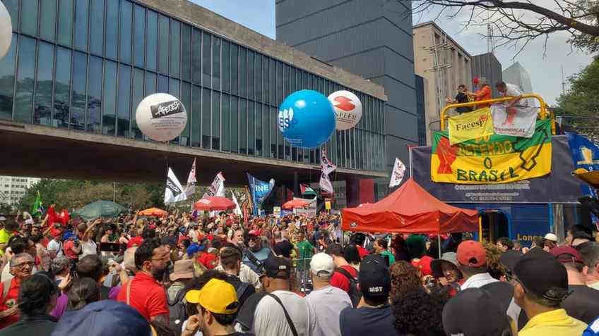 Ato convocado no MASP contra PEC da Anistia e Blindagem — Foto: Samuel Lima/Agência O Globo