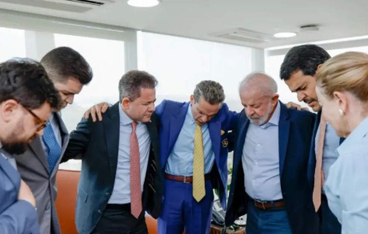 Messias recebeu lideranças evangélicas nesta quinta-feira com Lula — Foto: Ricardo Stuckert