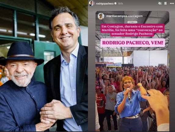 Pacheco compartilha vídeo em que pré-candidata do PT apela por sua candidatura em MG: 'Rodrigo, vem'