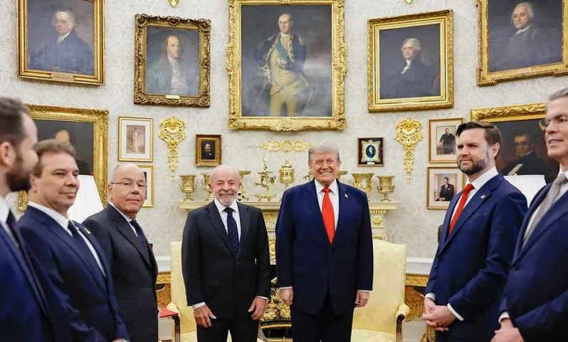 Lula se reúne com Trump na Casa Branca — Foto: Ricardo Stuckert / PR