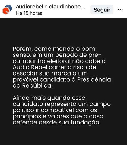 Comunicado da Audio Rebel — Foto: Reprodução