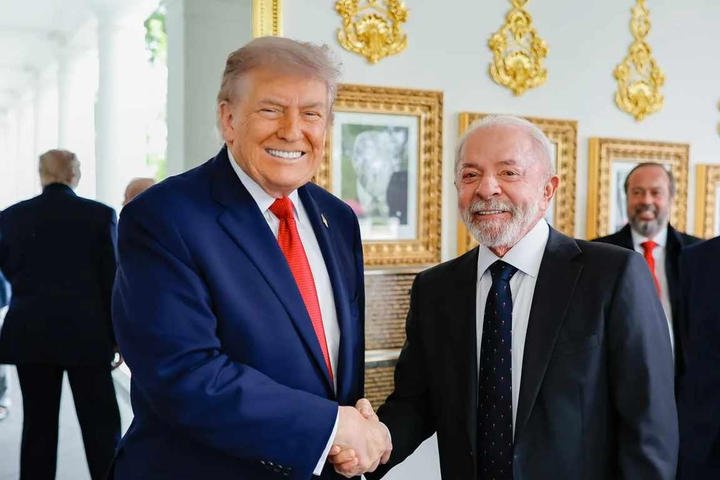 Presidente da República, Luiz Inácio Lula da Silva, durante Encontro com o Presidente dos Estados Unidos, Donald Trump — Foto: Ricardo Stuckert / PR
